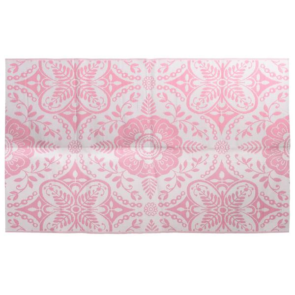 vidaXL Outdoor Carpet Pink Polypropylene 74.8 x 114.2 in Pattern