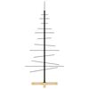 vidaXL Metal Christmas Tree Black Powder-coated steel, solid pine wood