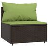 vidaXL Patio Lounge Set Brown with Green Cushions