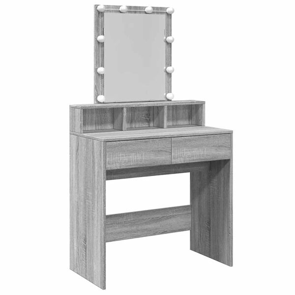 vidaXL Dressing Table Grey Sonoma Engineered wood Medium Dressing Table