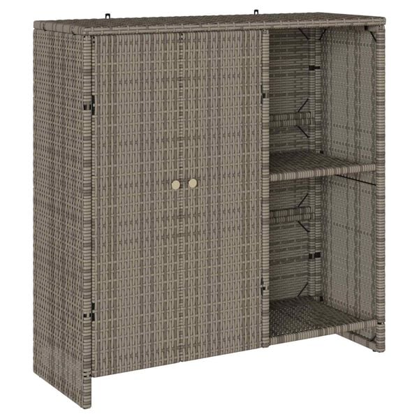 vidaXL Storage Cabinet with Shelf Grey 39.37 x 14.17 x 40.16 in Rattan