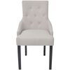 vidaXL Dining Chairs Set of 4 Cream Grey Polyester Standard Tough