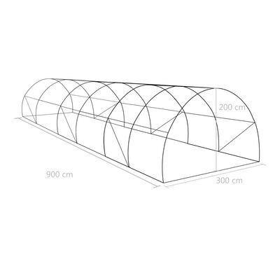vidaXL Greenhouse 290.6 ft² 354.3"x118.1"x78.7"
