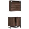 vidaXL Bathroom Furniture Set Brown Oak Engineered wood, metal Standard