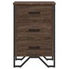 vidaXL Bedside Cabinet Brown Oak Engineered Wood and Metal Medium