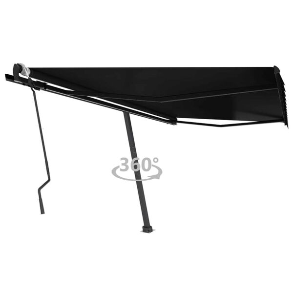 vidaXL Retractable Awning Anthracite Powder-coated aluminum, Polyester