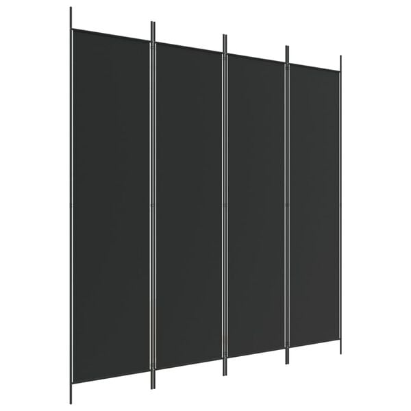 vidaXL 4-Panel Room Divider Black 78.7"x78.7" Fabric