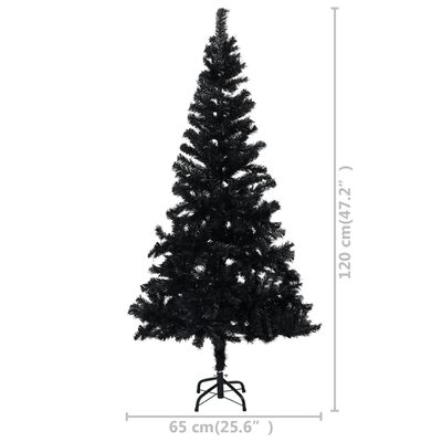 vidaXL Artificial Christmas Tree with Stand Black 47.2" PVC