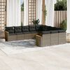 vidaXL Garden Sofa Set Grey PE rattan Large Modular Garden Sofa Set