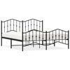 vidaXL Bed Frame Black Powder-Coated Steel 63x79 in Bed Frame