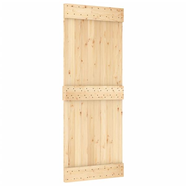 vidaXL Sliding Door with Hardware Set 31.5x82.7" Solid Wood Pine