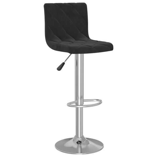 vidaXL Bar Stool Set of 2 Black Velvet and Chrome steel