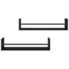 vidaXL Wall Shelf Set of 2 Black Engineered wood, Steel Large