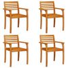 vidaXL Garden Chair Set of 4 Brown Solid Acacia wood