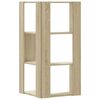 vidaXL Corner Bookcase 3-Tier Sonoma Oak 19.7x19.7x40.2" Engineered Wood