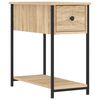 vidaXL Bedside Cabinet Set of 2 Sonoma oak Engineered wood, iron Compact