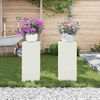vidaXL Plant Stand 2 pcs White 9.45 x 9.45 x 21.65 in Steel