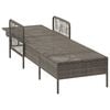 vidaXL Sun lounger Reclining 1-person Gray 157 x 55 x 92cm poly rattan