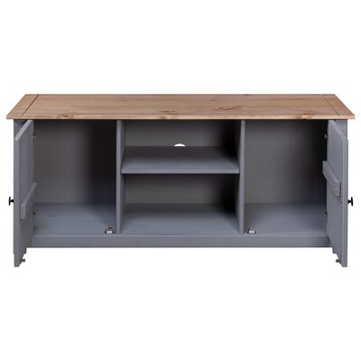 vidaXL TV Cabinet Gray 47.2"x15.7"x19.7" Solid Pine Wood Panama Range