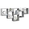 vidaXL Wall Shelf Grey Sonoma Engineered Wood Large Wall Shelf