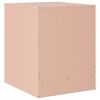 vidaXL Bedside Cabinet Set of 2 Pink Steel Compact Bedside Cabinet