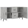 vidaXL Sideboard Concrete Gray Engineered Wood, Metal Medium Modern
