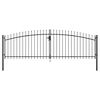 vidaXL Double Door Fence Gate with Spear Top 157.5"x78.7"