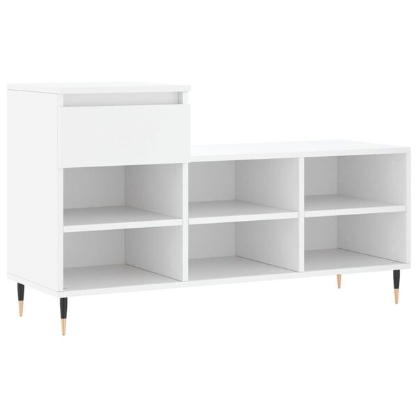 vidaXL Shoe Cabinet White 40.2x14.2x23.6" Engineered Wood