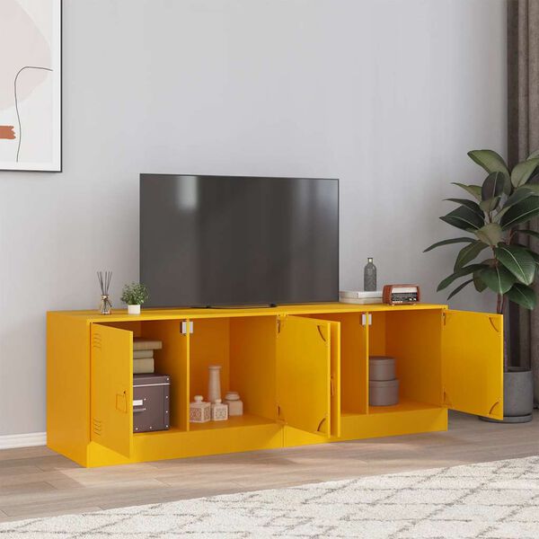 vidaXL TV Cabinet Set of 2 Mustard Yellow Cold-rolled steel Large