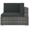 vidaXL Corner Seat Gray PE rattan, Powder-coated steel, Polyester Standard
