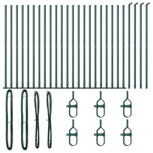 vidaXL Fence Post Other 26 pcs Grey 1.26 x 1.26 x 26.97 in Steel