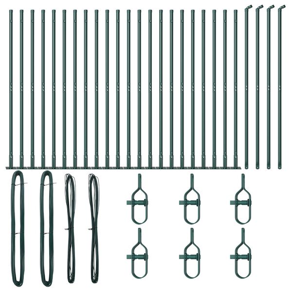 vidaXL Fence Post Other 26 pcs Grey 1.26 x 1.26 x 26.97 in Steel