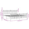 vidaXL Bed Frame White Powder-Coated Steel Super King Bed Frame