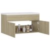 vidaXL Sink Cabinet With Basin Sonoma oak, White Engineered wood, Ceramic
