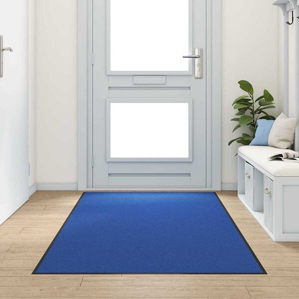 vidaXL Doormat Other Blue and Black 47.3" x 98.4" Polyamide and PVC