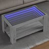 vidaXL Coffee Table Grey Sonoma Engineered wood, Glass Medium