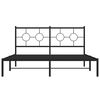 vidaXL Bed Frame Black Steel 59x79 in King Size Industrial Bed Frame
