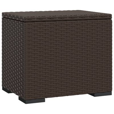 vidaXL Ottoman with Cushion Brown 15.7"x11.8"x15.7" Poly Rattan