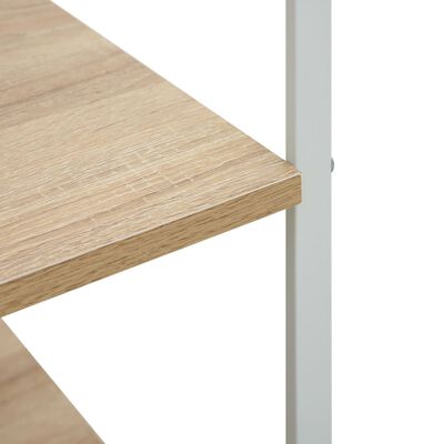 vidaXL Microwave Cabinet White and Oak 23.6"x15.6"x31.3" Engineered Wood