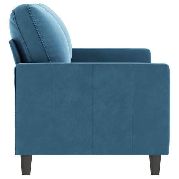 vidaXL 2-seater Sofa Blue Velvet (100% polyester), metal, textilene