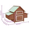 vidaXL Chicken Coop Mocha and White Solid Firwood and MDF roof