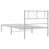 vidaXL Metal Bed Frame White Steel Single Metal Bed Frame Rectangular