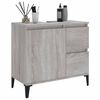 vidaXL Bathroom Cabinet Gray Sonoma Engineered Wood, Metal Standard