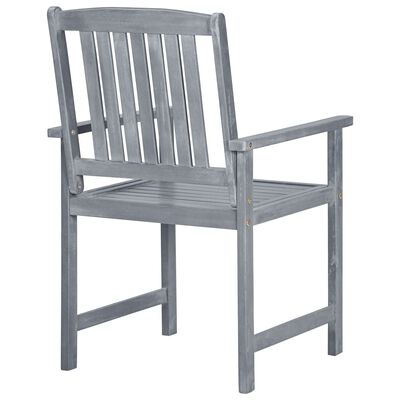 vidaXL Patio Chairs 2 pcs Gray Solid Acacia Wood