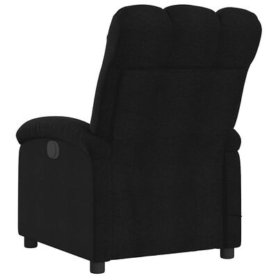 Rear/side view of black recliner showing control knob on side