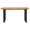 vidaXL Dining Table Acacia with Black Legs Solid Acacia Wood