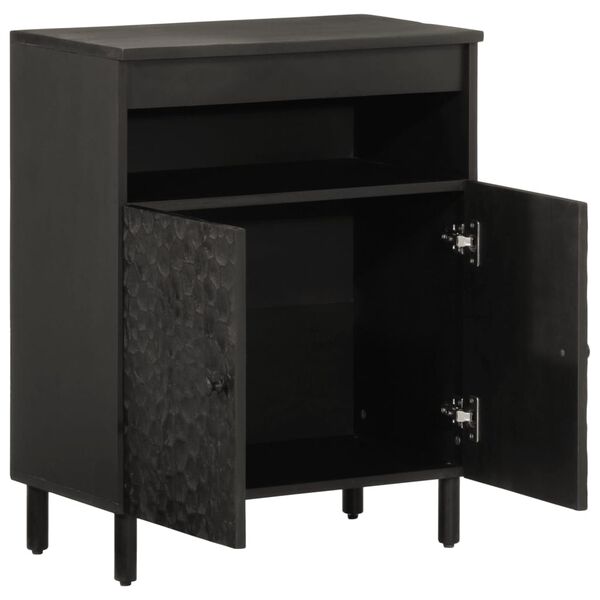 vidaXL Side Cabinet Black Solid mango wood, engineered wood, iron