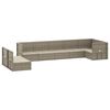 vidaXL Garden Lounge Set Grey Poly Rattan, Powder-Coated Steel 8 Seater