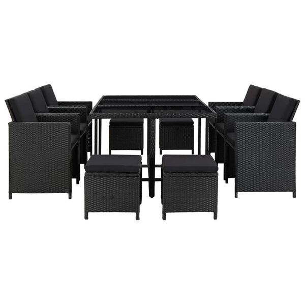 vidaXL Outdoor Dining Set Black