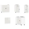 vidaXL Kitchen Cabinet Set Gloss white Engineered wood and glass Large